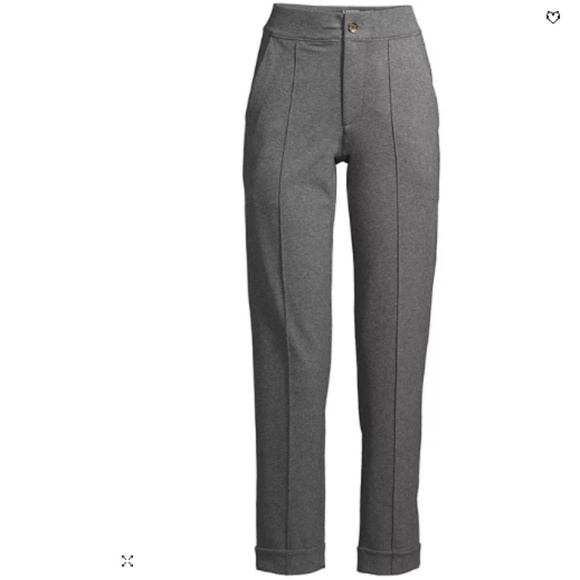 LANDS' END Tall Starfish High Rise Straight Leg Charcoal Heather - Picture 1 of 1